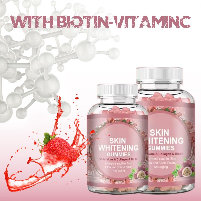 Collagen Biotin Gummies for Adults Beauty and Antioxidant Support Skin Whitening and Glow Supplement in Convenient Candy Form