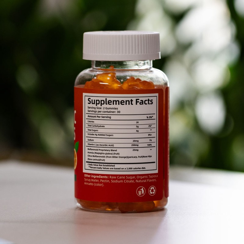 Premium Vitamin C Gummies for Adults - Antioxidant & Skin Brightening Supplement