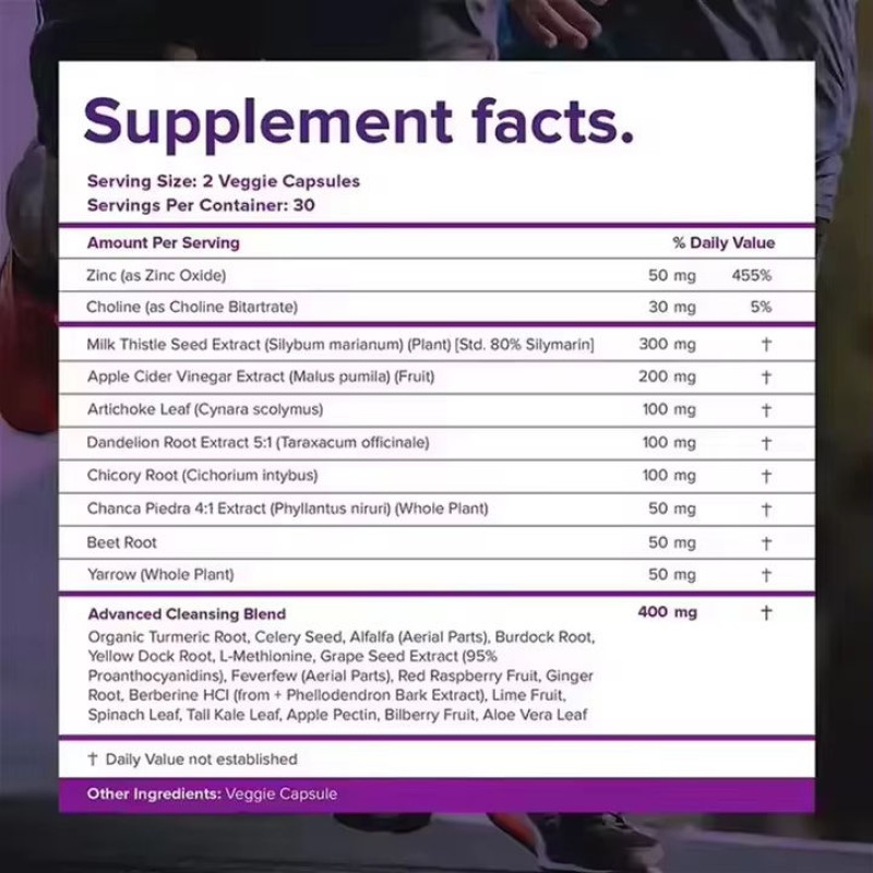 28-in-1 Premium Liver Support Capsules with Milk Thistle & Apple Cider Vinegar, Detox Formula