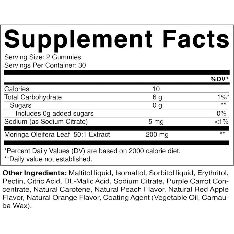 OEM Sugar-Free Moringa Leaf Supplement - Probiotic Turmeric Ceylon Cinnamon Gummies for Adults and Pregnant Women