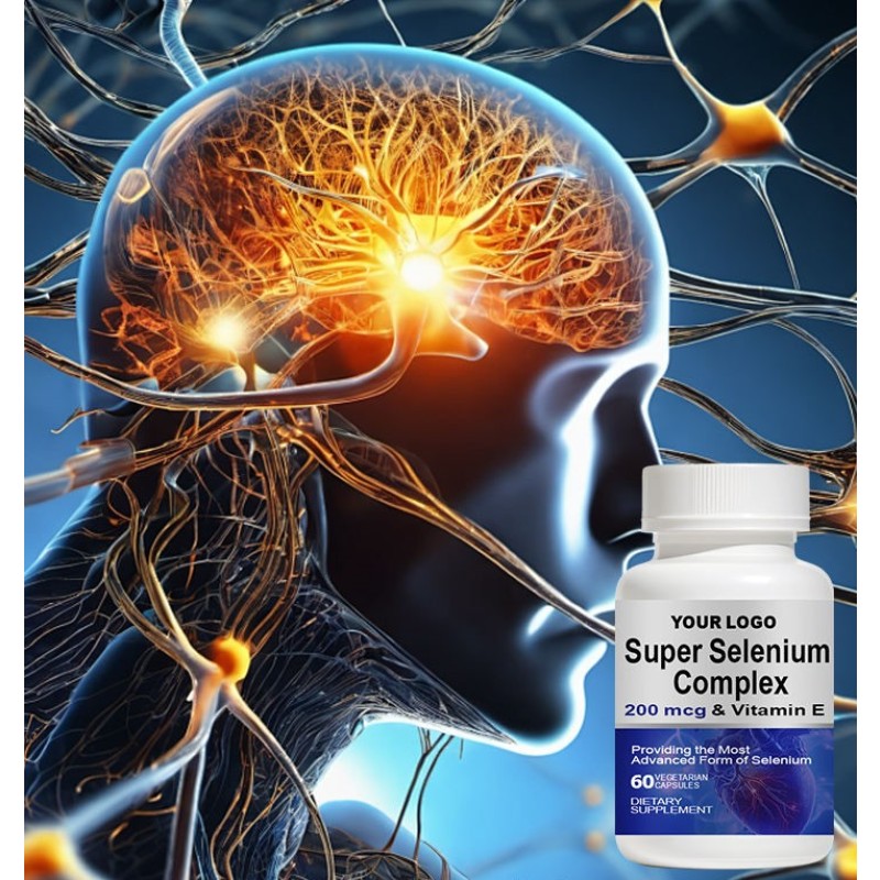 Super Selenium & Vitamin E Complex: Thyroid Support, Brain Health & Energy Focus Capsules with 3 Forms Selenium