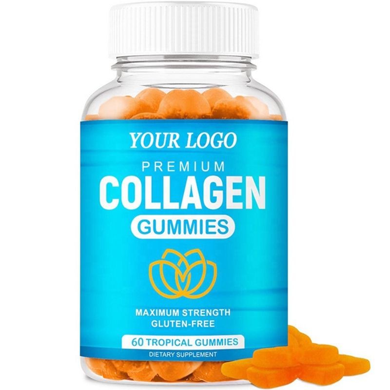 Premium Collagen Gummies Custom Formula for Hair Skin Nails Support + Biotin Vitamins 60 Count Halal Gluten-Free Candy