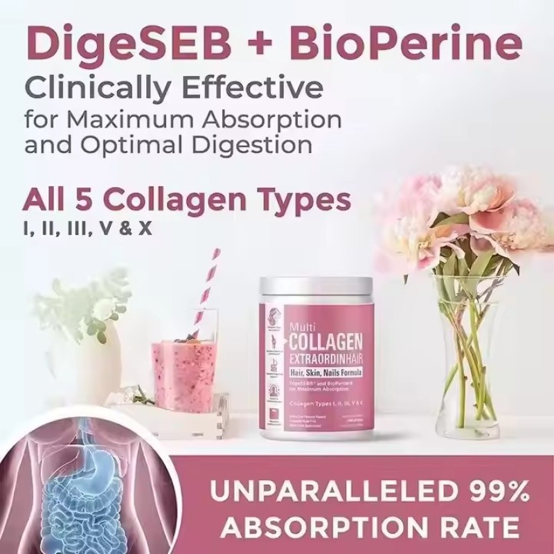 Health Supplement Hair Nails Skin Protein Fish Multi Collagen Peptide High Absorption Rate Collagen Supplement Powder