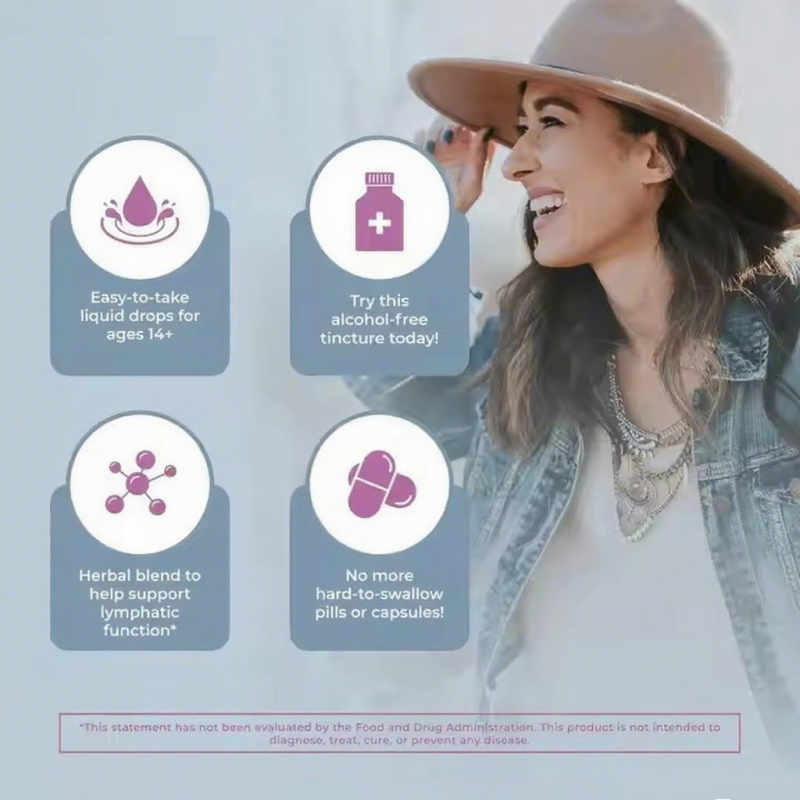 Lymphatic Support Drops Echinacea Elderberry Blue Vervain Vegan Herbal Extract Immune  Cleanse Drops