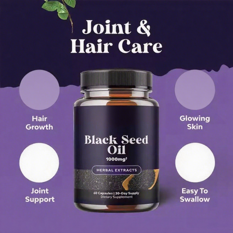 Vegan Black Seed Oil Capsules Omega Antioxidants Hair Growth Immune Support Nigella Sativa Cumin  Capsules