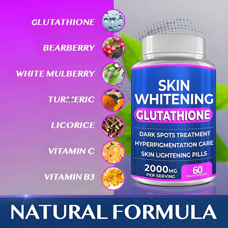 Halal Certified 5000mg L-Glutathione Softgel Capsules - Skin Whitening & Anti-Aging Supplement for Women