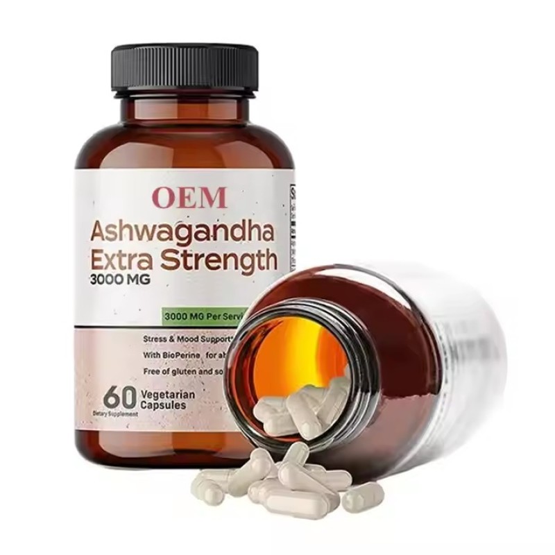 Pure Organic Supplements Halal Vegetarianism Herbal Extract Ashwagandha Extract Capsules High Content Lactone Capsule