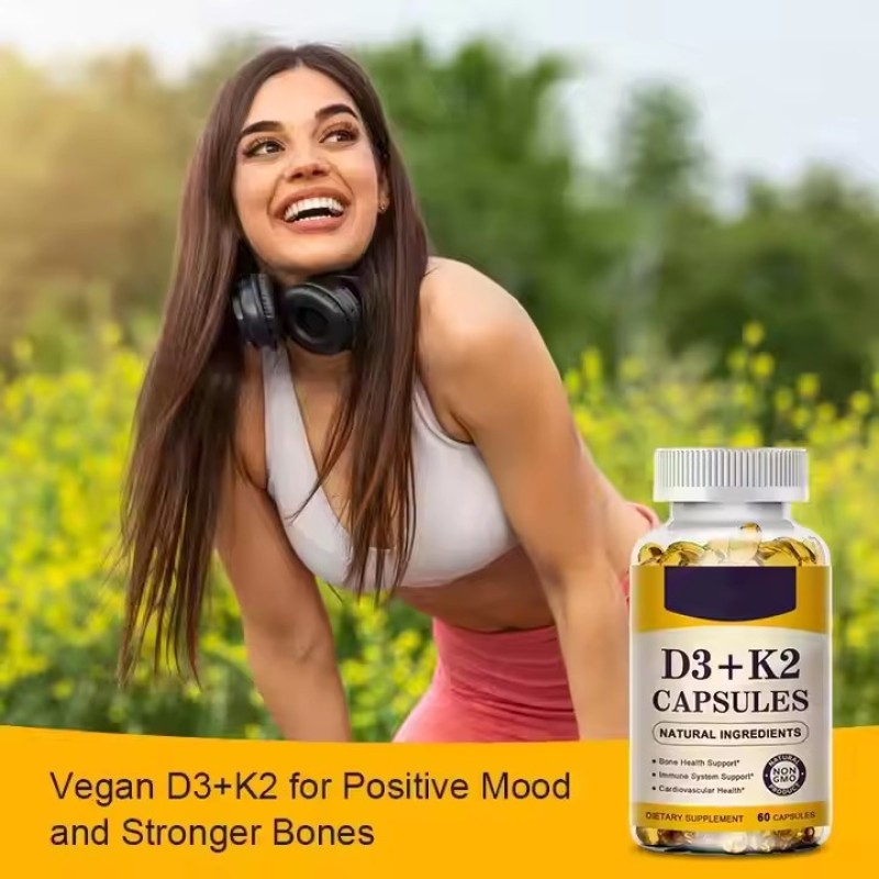 OEM Private Label Vitamin D3+K2 Softgels Capsules Supplements for Bone Health and Immune Support