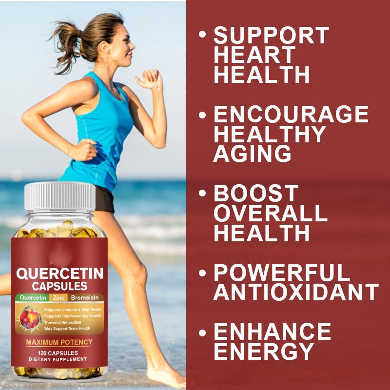 Quercetin Capsules Maximum Potency with Zinc 30mg & Bromelain - Vegan Immune Support, Heart Health & Skin Defense Boost