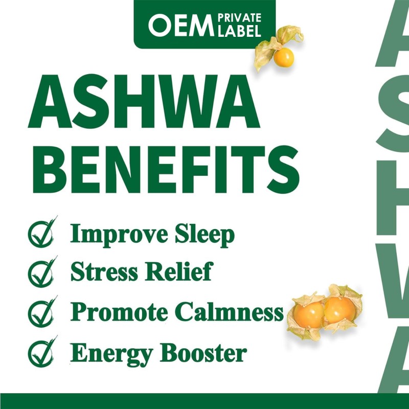 OEM Organic Vegan Ashwagandha Gummies - Immune Support, Sleep Aid, Stress Relief & Mood Calming for Adults