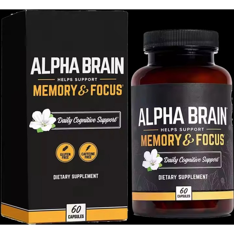 2025 Hot sale Alpha GPC Brain Supplement Nootropics Capsules L-Theanine Bacopa for Adults Improve Memory Focus Concentration