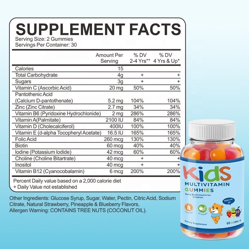 Kids DHA Multivitamin Gummies - Vegan, Pectin-Based, Gluten-Free Children's Supplement