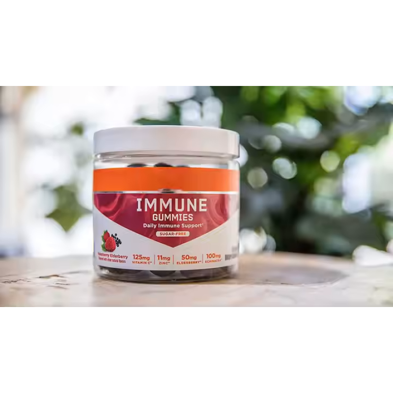 Immune Support Gummies with Vitamin C Zinc Elderberry Echinacea for Adults Daily Immunity Booster Chewable Supplement