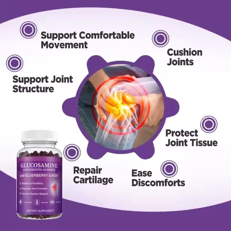 Extra Strength Joint Support SoftGels Natural Glucosamine Chondroitin MSM and Elderberry SoftGel Candy Dos