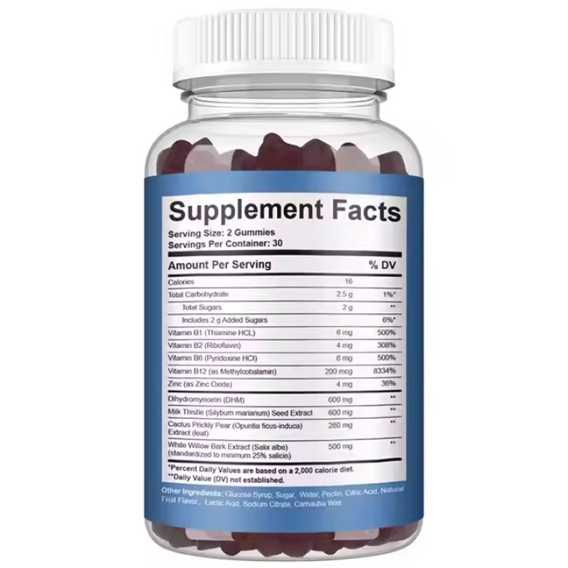 Vegan Liver Detox Milk Thistle Gummies - OEM Private Label Hangover Recovery Gummies