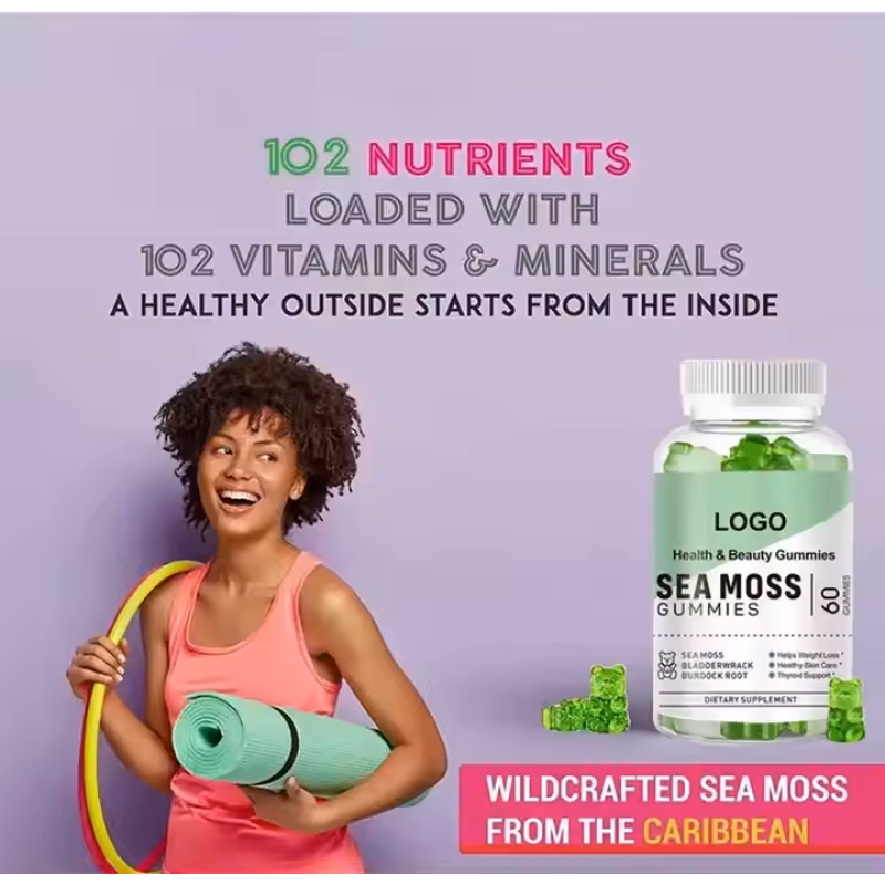 Bladderwrack Burdock Root Gummies for Thyroid Support Immunity Detox Joint Health Skin Care Energy Boost Weight Loss Adults