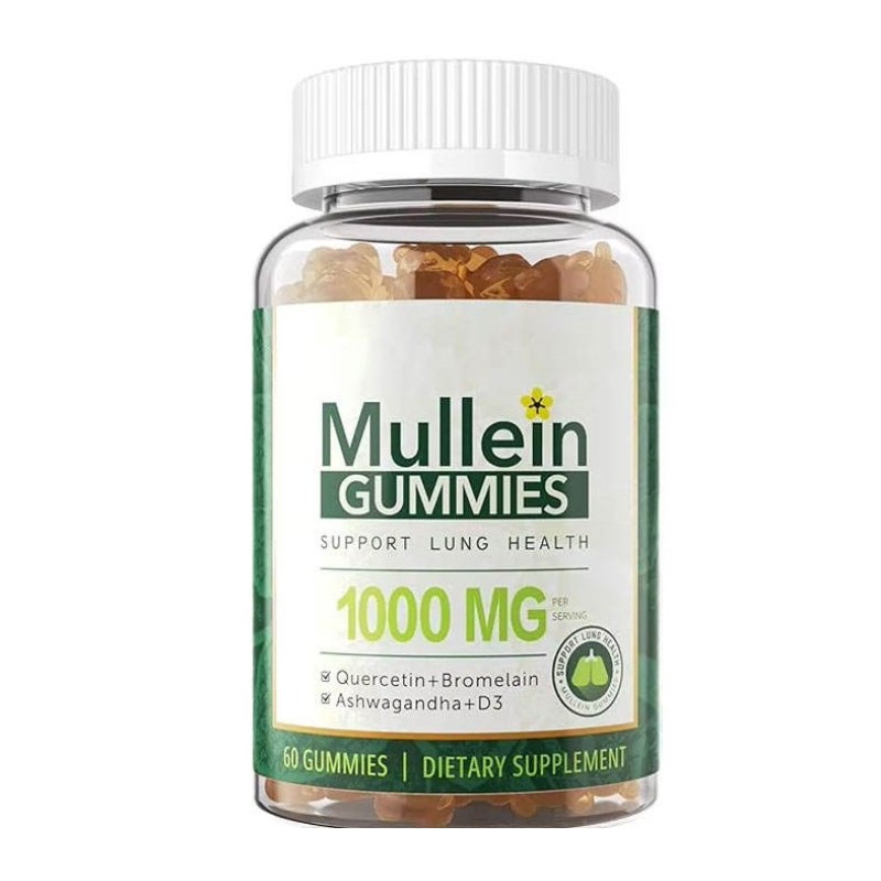 Private Label Mullein Leaf Gummies With Quercetin for Respiratory Support and Digestive Health - Lung Cleansing Formula