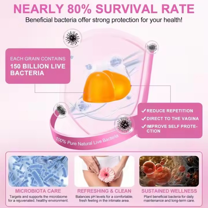 Wholesale Customized Vitamin Vaginal Balance PH Gummies Pineapple Flavor Customized Gummy for Female Vaginal Health