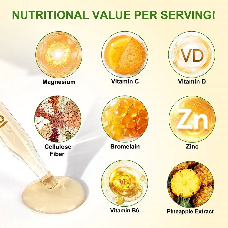 Magnesium Glycinate Drops Magnesium Liquid Supplements With Cellulose Fiber Vitamins Intestinal Health Brain Development