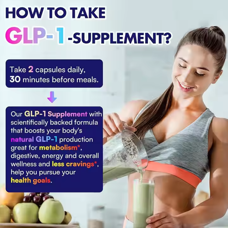 Natural GLP-1 Support Capsules - Hops & Green Tea Extract, Appetite Control & Metabolism Boost for Adults