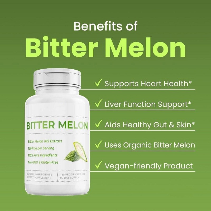 Natural Bitter Melon Plant Extract Capsules Multivitamin Nutritional Supplement for Adults