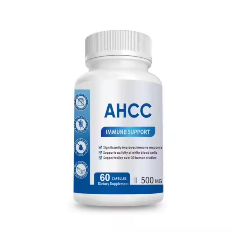 Organic AHCC Mushroom Extract Capsules 60Pcs - 500mg Immune Support & White Blood Cell Activity