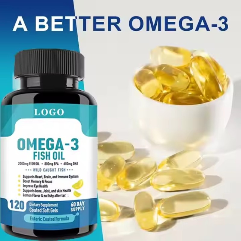 1000mg Algae Deep Sea Fish Oil Softgels Omega-3 DHA Vitamins Supplements Health Care for Adults Effective Antioxidant