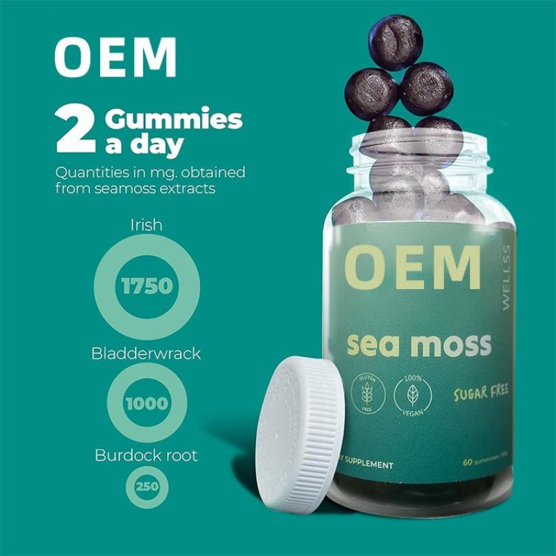 Organic Burdock Root Bladderwrack SeaMoss Gummies Weight Loss & Hair Growth Herbal Supplements, Natural Gummy