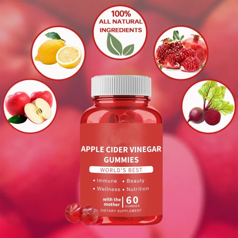 Vegan Keto ACV Gummies with Pomegranate & Beetroot - Weight Control + Digestive Health Booster for Adults