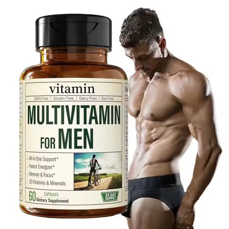 Private Label Multivitamin Capsules for Men Multivitamin Supplement Multiminerals Supplement for Energy, Focus and Performance