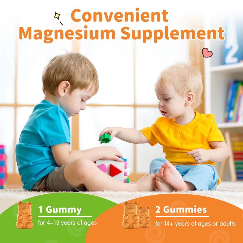 OEM Sugar-Free Magnesium Gummies for Kids - Magnesium Glycinate L-Threonate Supplement with L-Theanine & Vitamins
