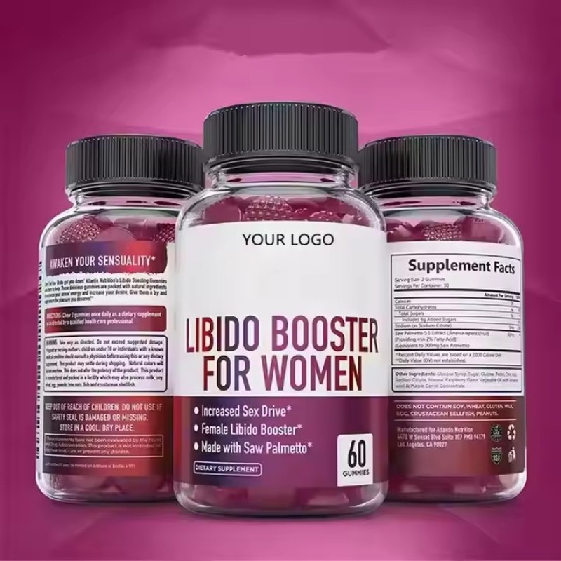 Natural Women's Libido Support Herbal Supplements Gummies Maca Epimedium Horny Goat Weed Gummies Vitamins