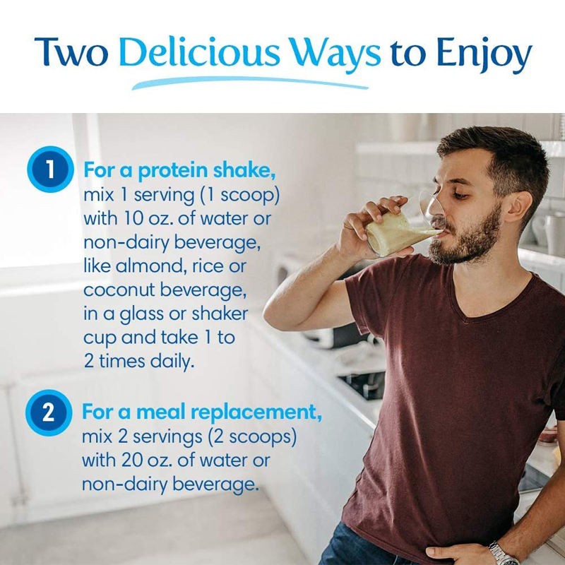 All-Natural Vegan Protein Supplement - Probiotics & Fiber, Gluten-Free & Dairy-Free, Meal Replacement Shake