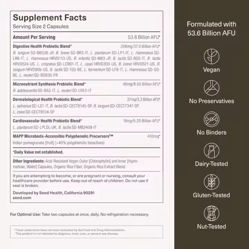 Healthy Dietary Supplements Gut Supplement Capsules Probiotic Capsules 30 Day Dosage Vitamin