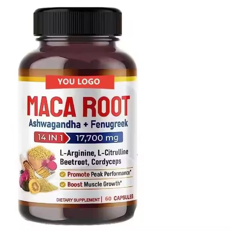 Healthcare Black Maca Capsules with Ashwagandha , Boost Muscle Growth & Energy, Vegan Hard Capsules