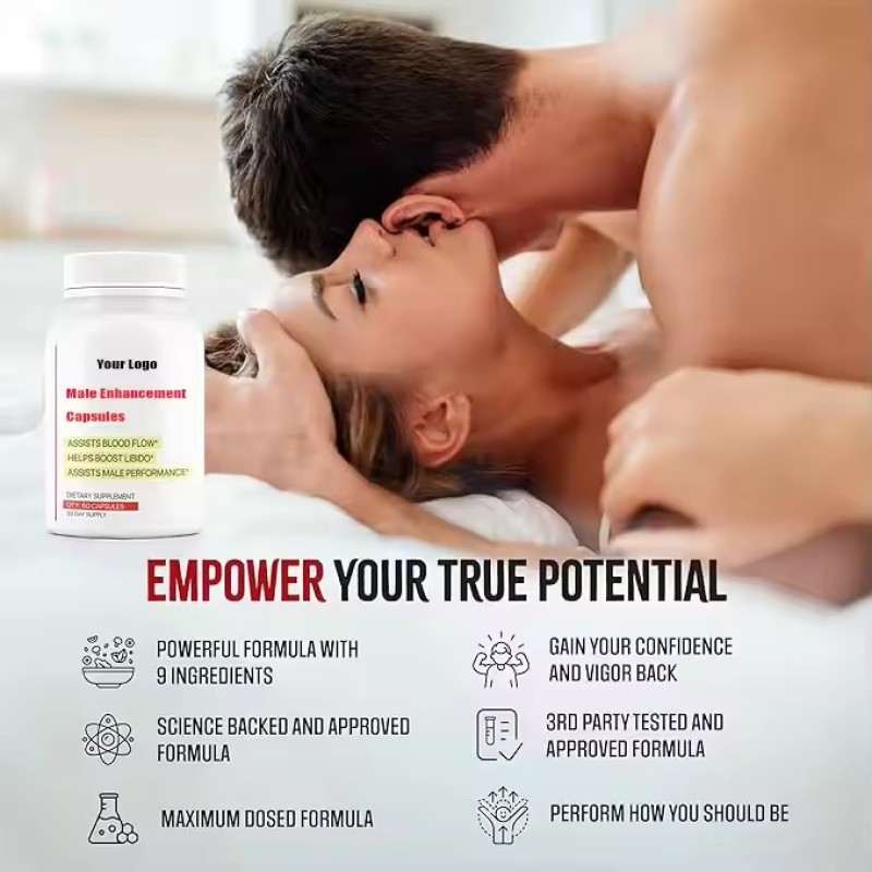 Male Power Enhancement Capsules Adult Libido Enhancer Energy Pills Gummy Candy Dosage Form Safe