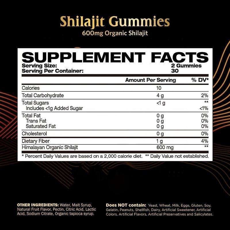 Hot Sale Vegan Shilajit Soft Candies - Chaga Ashwagandha Infused Vitamin Supplement for Immunity