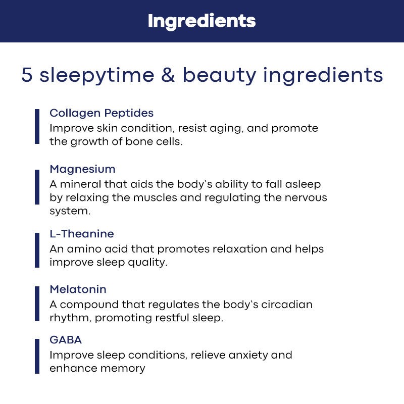 Private Label 300g Collagen Beauty Sleep Powder with Melatonin for Adult Hair Skin Nails Joints Not for Pregnant Women Teenagers