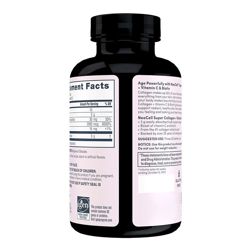 Premium Collagen 180 Tablets with Vitamin C & Biotin - Skin Hydration & Nail Strengthener | GMP Certified for Women & Men