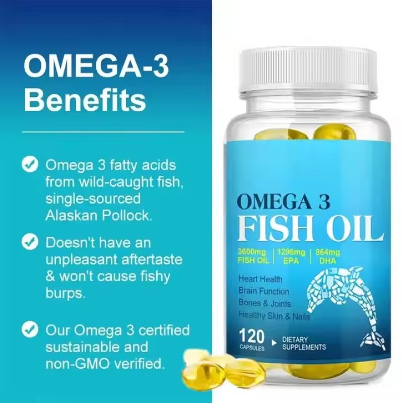 OLLI OEM/ODM Omega3 Fish Oil Triple Strength Pure Wild Natural Salmon Pangasius Fish Oil Care Supplement