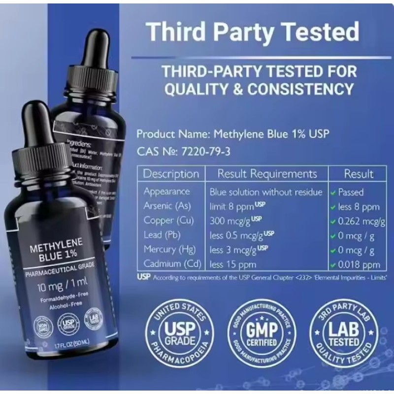 60ML My Blue Drops 1% Liquid Dietary Supplement China's Plant Extract Methylen Blue Private Label for Humans