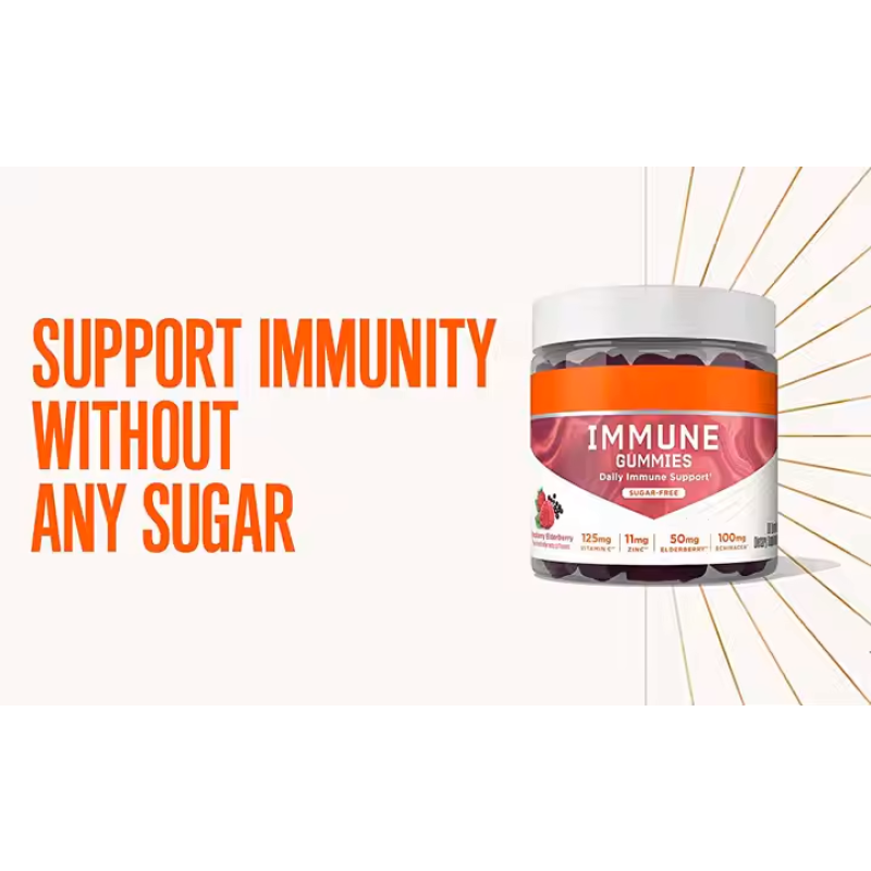 Immune Support Gummies with Vitamin C Zinc Elderberry Echinacea for Adults Daily Immunity Booster Chewable Supplement