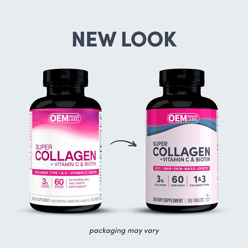 Premium Collagen 180 Tablets with Vitamin C & Biotin - Skin Hydration & Nail Strengthener | GMP Certified for Women & Men