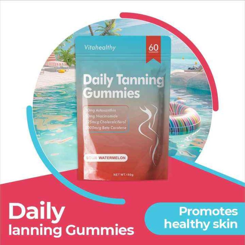 Daily Tanning Soft Candy Natural Tanning Supplement with Astaxanthin, Lycopene and Beta-Carotene Skin Care Beauty Black