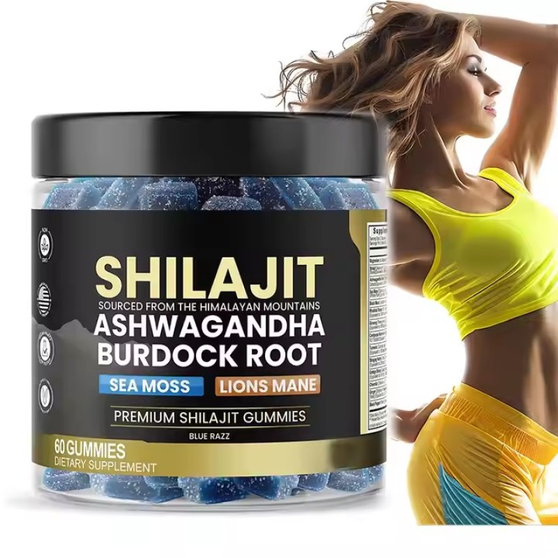 Pure Himalayan Shilajit Gummies Ashwagandha Burdock Root Fulvic Acid Shilajit Gummies Supplement Energy