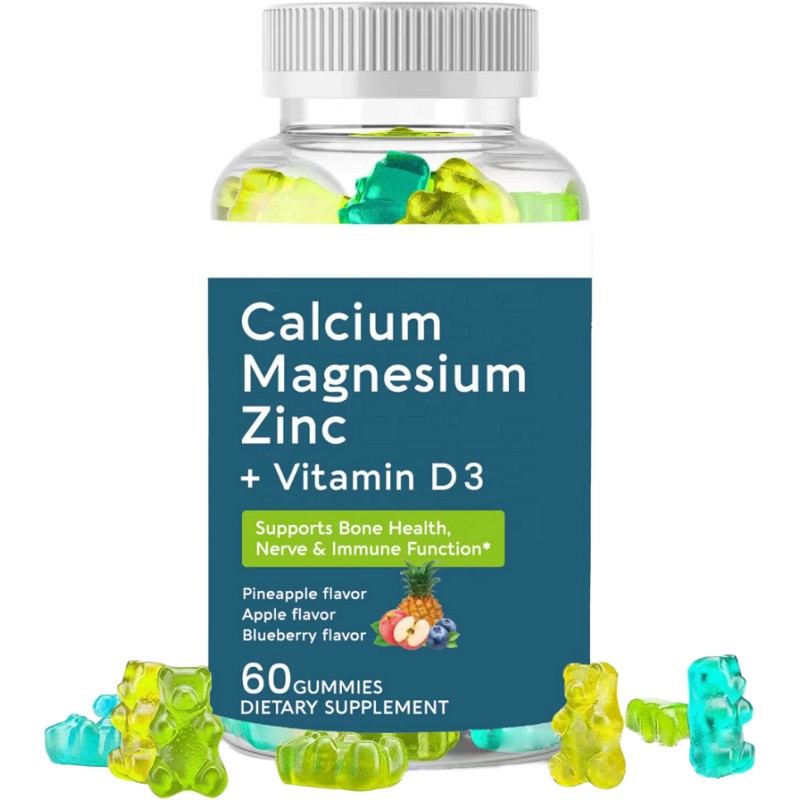 OEM Wholesale Price Own Brand Calcium, Magnesium, Zinc, Gummy, Vitamin D3, Magnesium Glycine, Sugar-free Supplement