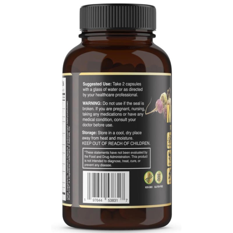 Organic Maca Plus Capsules 11-in-1 Formula with Bioperine, 60 Gluten-Free Capsules for Energy & Endurance Support