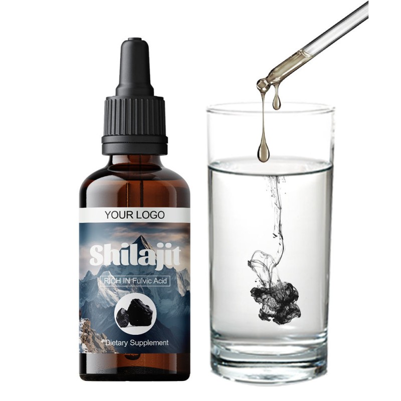 Himalayan Shilajit Liquid Drops with Adaptogen Blend - Ginseng & Ashwagandha Natural Mineral Supplement for Energy & Vitality