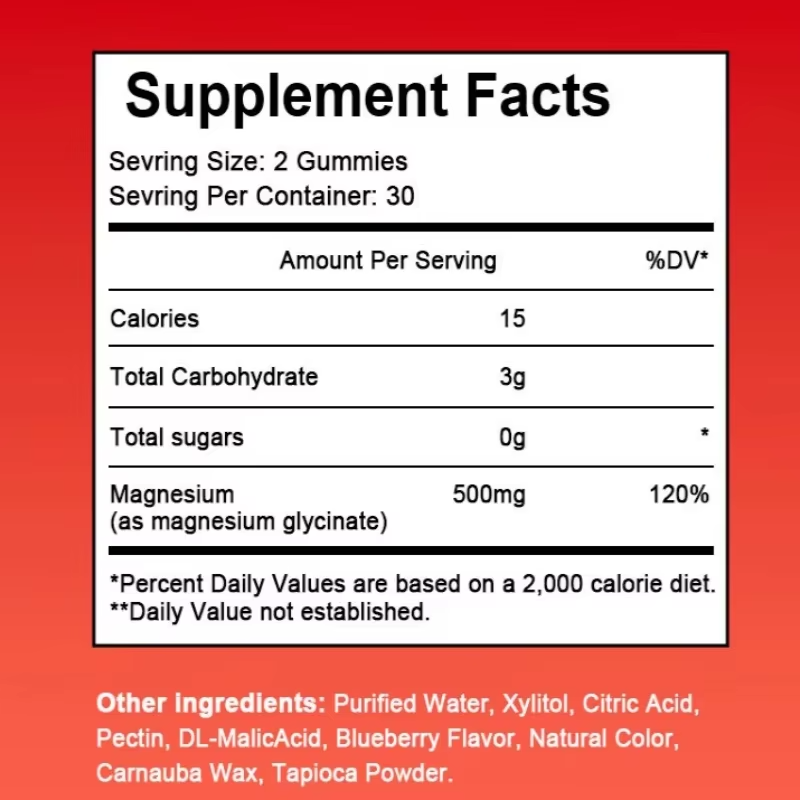 Sugar-Free Magnesium Glycinate Gummies with Potassium Herbal Supplements for Sleep and Immune Support