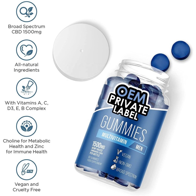 Sugar-Free Multivitamin Gummies for Men with Zinc and Immune Support - High Potency Daily Supplement for Energy and Detox